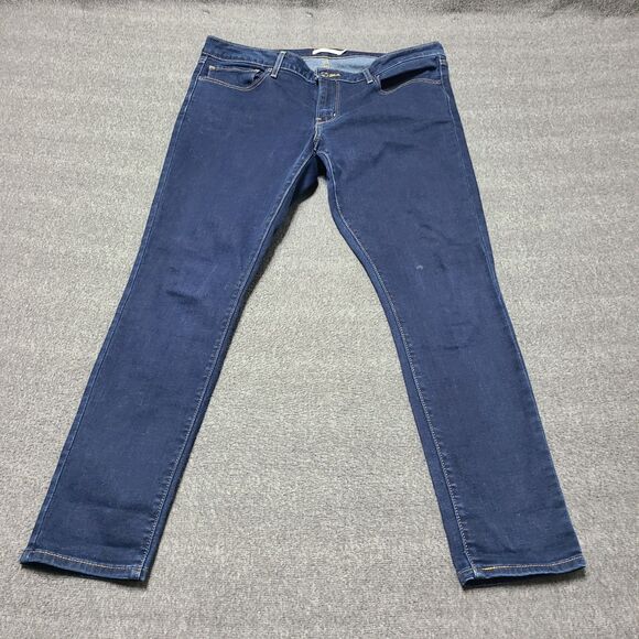 Levi Strauss Womens Jeans 33 Dark Blue 711 Skinny Slim Fit Denim Pants - Picture 1 of 11